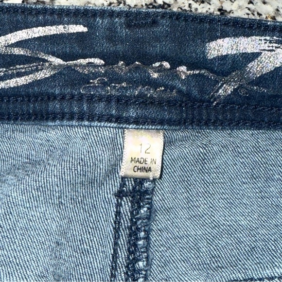 Seven7 High Rise Ankle Skinny jeans size 12 stretch raw hem - Picture 6 of 13